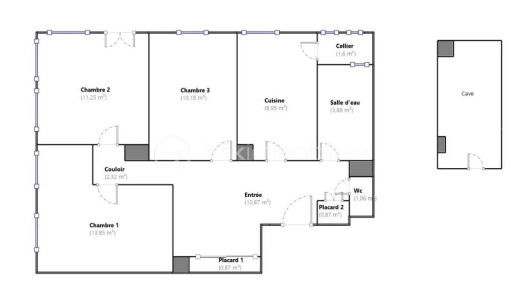 Appartement lumineux – 3 chambres – Idéal investissement ou résidence principale – 4 pièces – 3 chambres – 66 m²