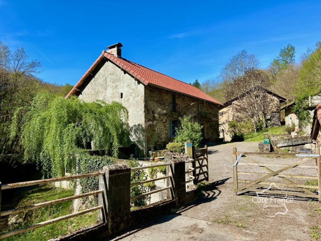 Ancien moulin renové avec grange et terrain à Boisset 15600 – 5 pièces – 4 chambres