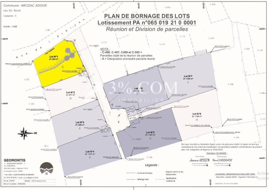 Terrain viabilité 905 m2 – NR pièces – NR chambres – 905 m²
