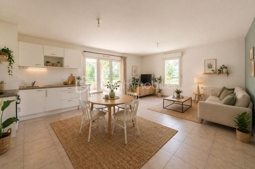 Joli T3 en étage avec terrasse couverte et vue dégagée / Stationnement privatif en sous-sol – 3 pièces – 2 chambres – 64 m²