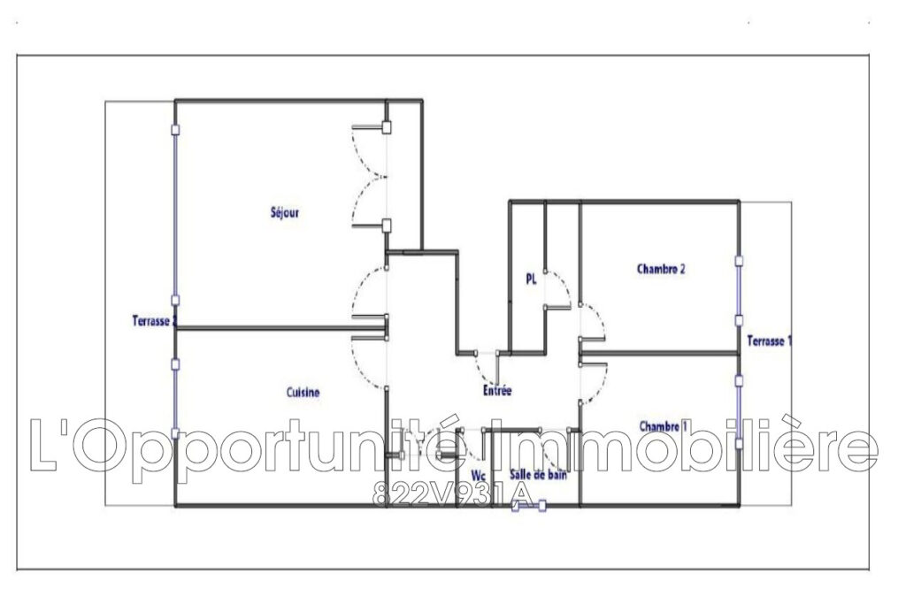 vente appartement 3 Pièce(s) – 3 pièces – 2 chambres – 67.50 m²