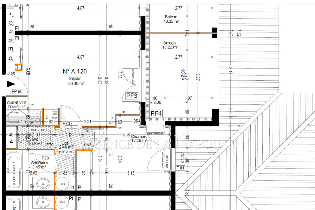 vente appartement 2 Pièce(s) – 2 pièces – 1 chambre – 38.00 m²