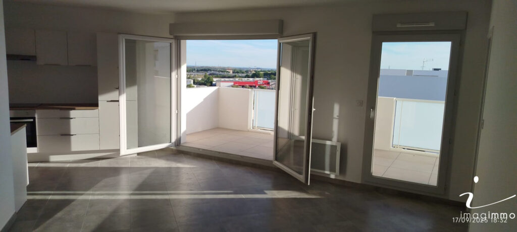 MONTPELLIER SUD T3 NEUF DERNIER ETAGE Avec TERRASSE 25 M2 – 3 pièces – 2 chambres – 60 m²