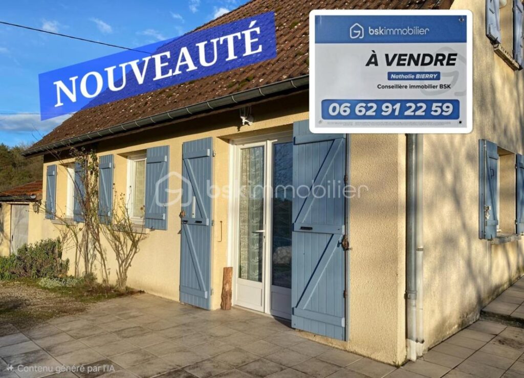 AU CALME ENTOURÉ DE VERDURE PROCHE DE NOYERS BOURGOGNE 89 – 4 pièces – 3 chambres – 77 m²