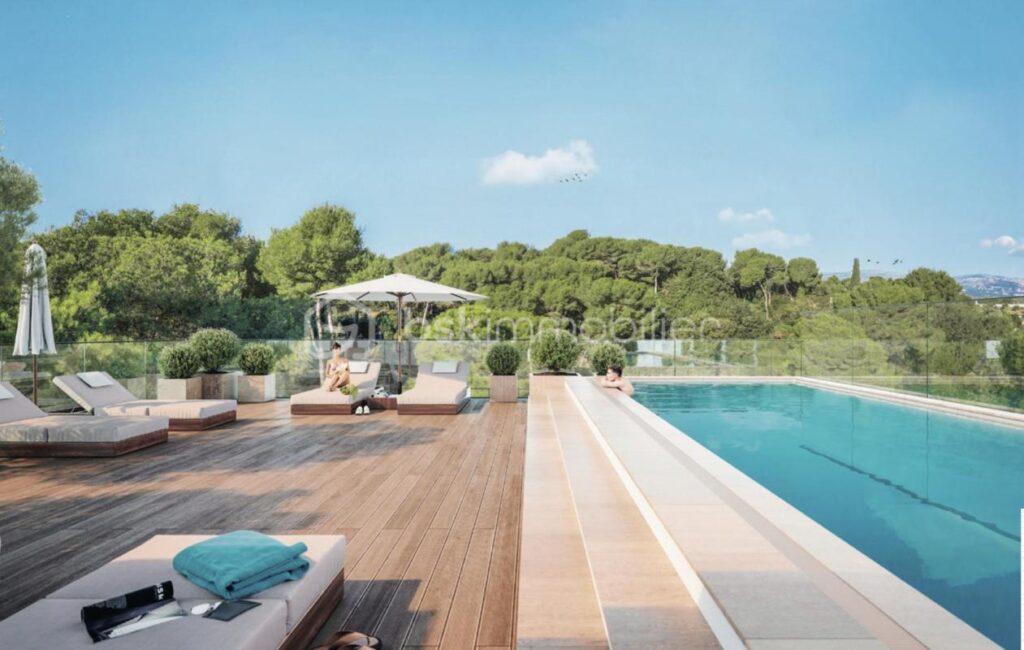 ANTIBES – 3P NEUF AVEC VUE MER, TERRASSE ET PISCINE ROOFTOP – 3 pièces – 2 chambres – 75 m²