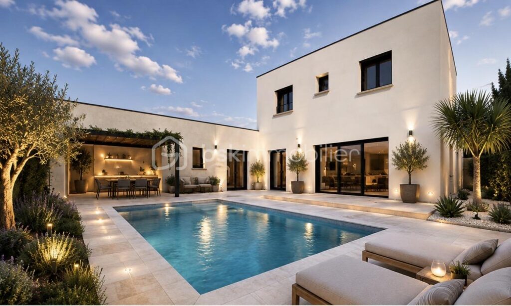 Magnifique villa contemporaine avec piscine – 6 pièces – 5 chambres – 150 m²
