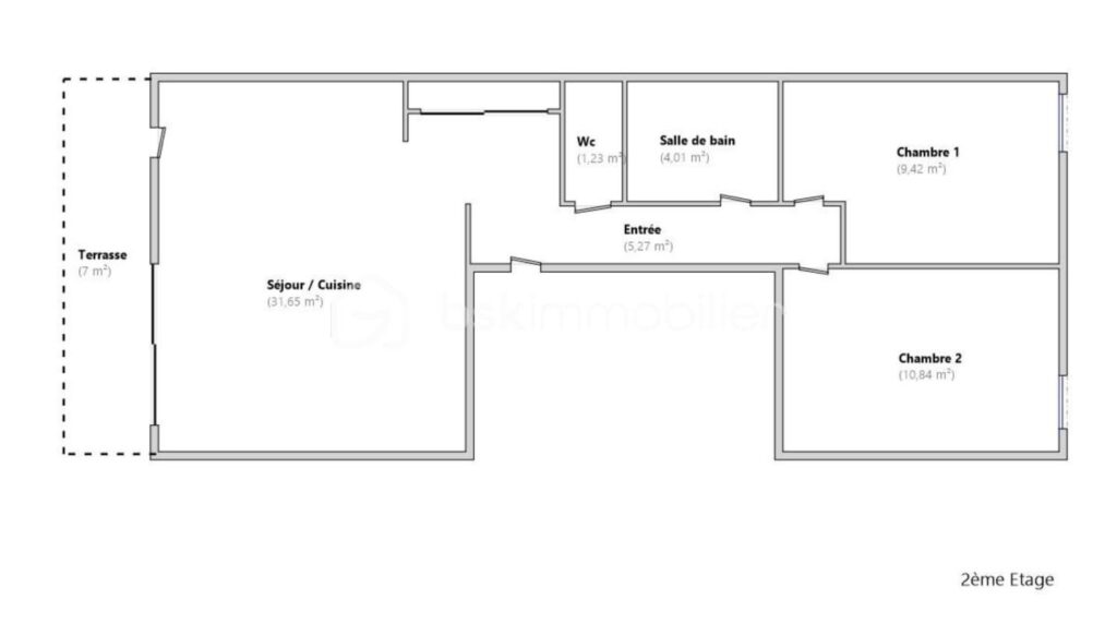 MOUANS-SARTOUX – APPARTEMENT 3 PCES – 62M² – PARKING – CALME – 5 MIN DU CENTRE A PIED – 3 pièces – 2 chambres – 62 m²