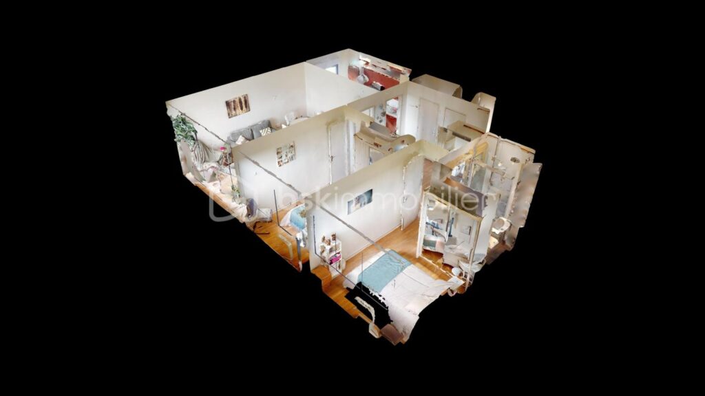 Appartement lumineux de 61m² – 3 pièces – 2 chambres – 60 m²