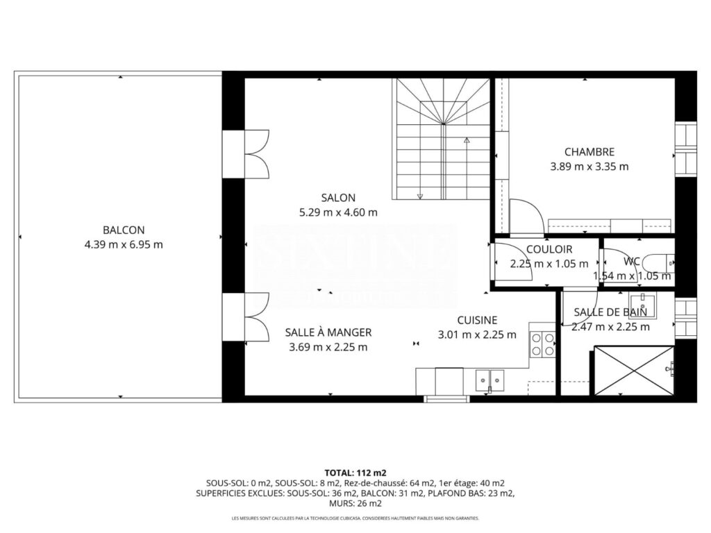 VUE EXCEPTIONNELLE – 5 pièces – 3 chambres – 135.00 m²