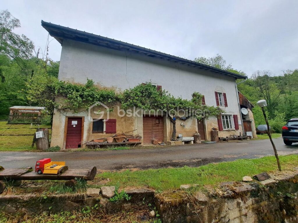 Authentique ferme jurassienne de 1859 – 25 hectares – vue dégagée – proche Suisse – 5 pièces – 3 chambres – 300 m²