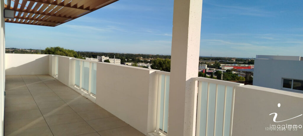 MONTPELLIER SUD T3 NEUF DERNIER ETAGE Avec TERRASSE 25 M2 – 3 pièces – 2 chambres – 60 m²