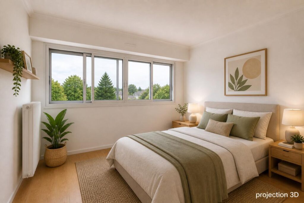 Dernier étage face Erdre – 4 pièces – 3 chambres – 100 m²