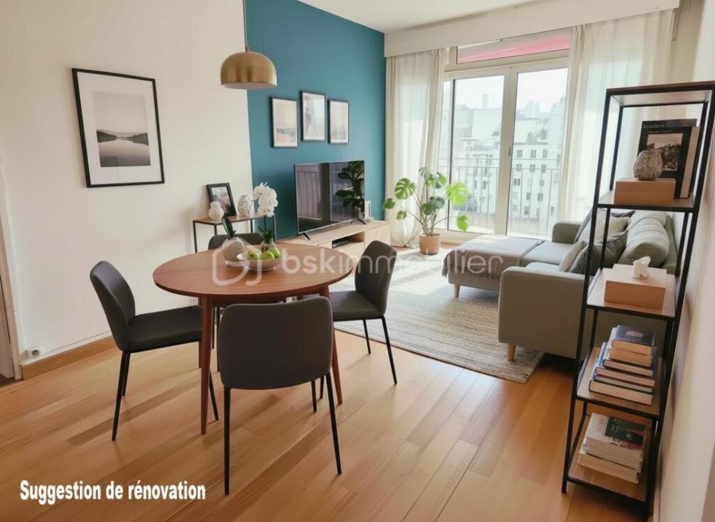 3 pièces lumineux au dernier étage avec vue dégagée et balcon – 3 pièces – 2 chambres – 52 m²