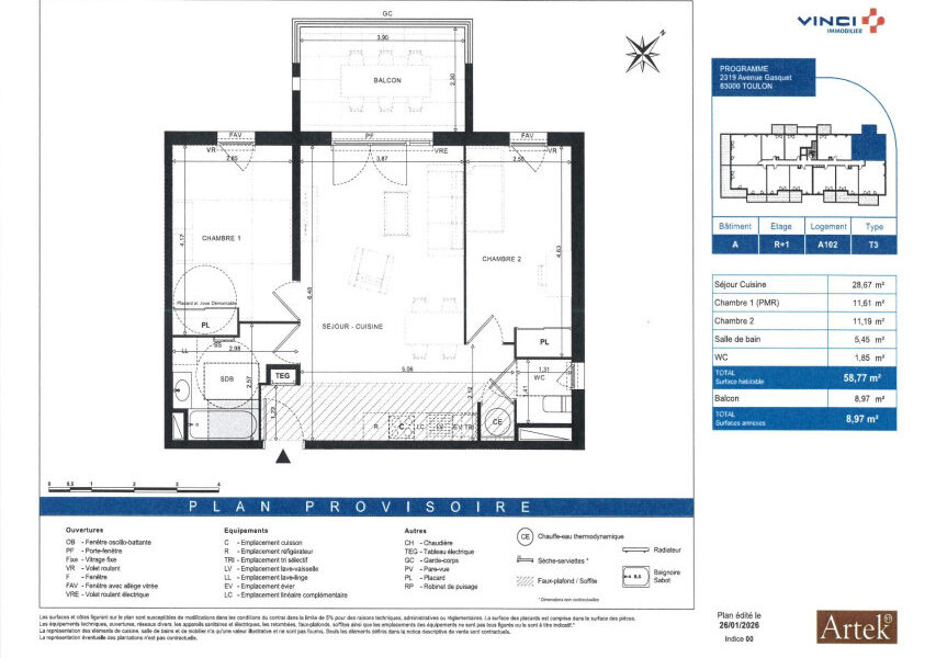 Appartement à vendre à Toulon