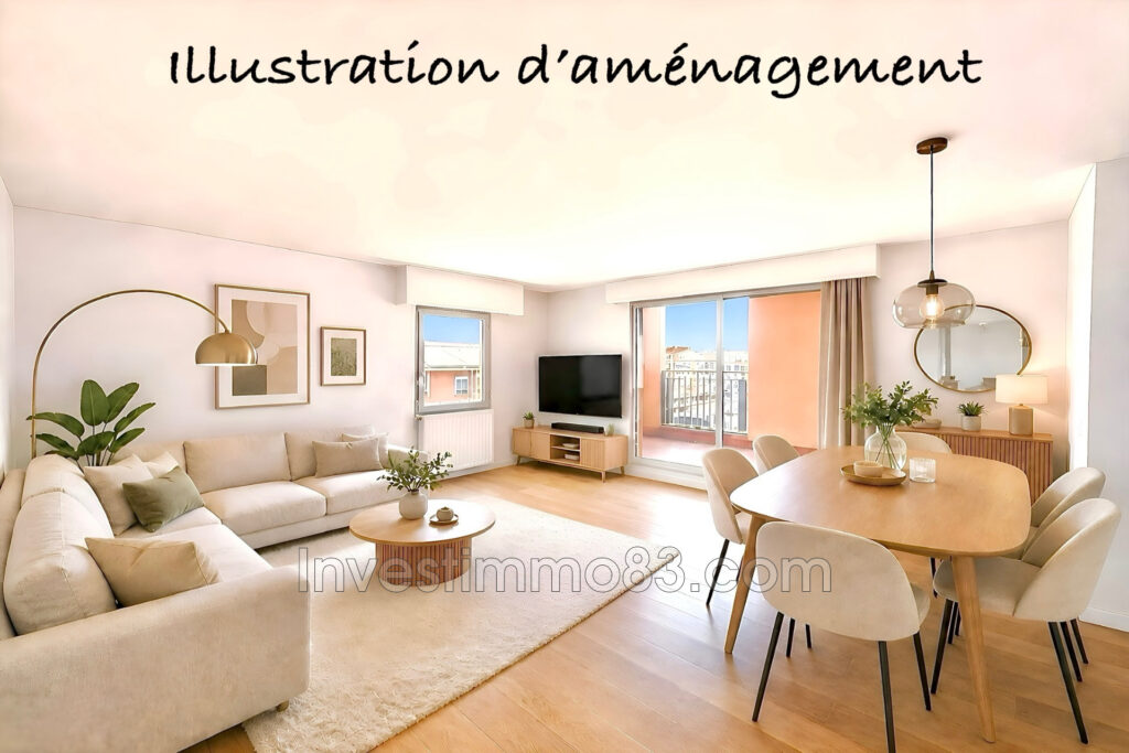 Dans une résidence fermée et sécurisée, bel appartement au 6èm – 4 pièces – 3 chambres – 77.41 m²