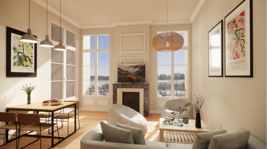 Appartement 2 pièces entièrement rénové – Vue Garonne – 2 pièces – 1 chambre – 43 m²