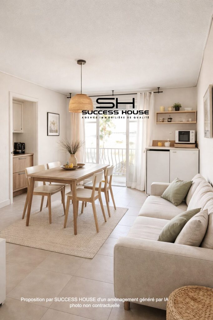 T2 Centre Canet vue Mer – 2 pièces – 1 chambre – 35.23 m²