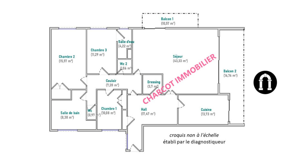 EXCLUSIVITÉ – LYON 5ÈME – APPARTEMENT T5 + CAVE + PARKING PR – 5 pièces – 3 chambres – 137.08 m²