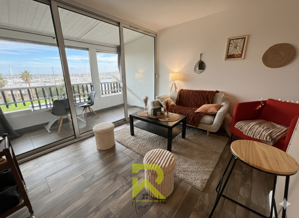 LE CAP D&rsquo;AGDE- DUPLEX 3 PIÈCES- VUE PORT – 3 pièces – 2 chambres – 60 m²