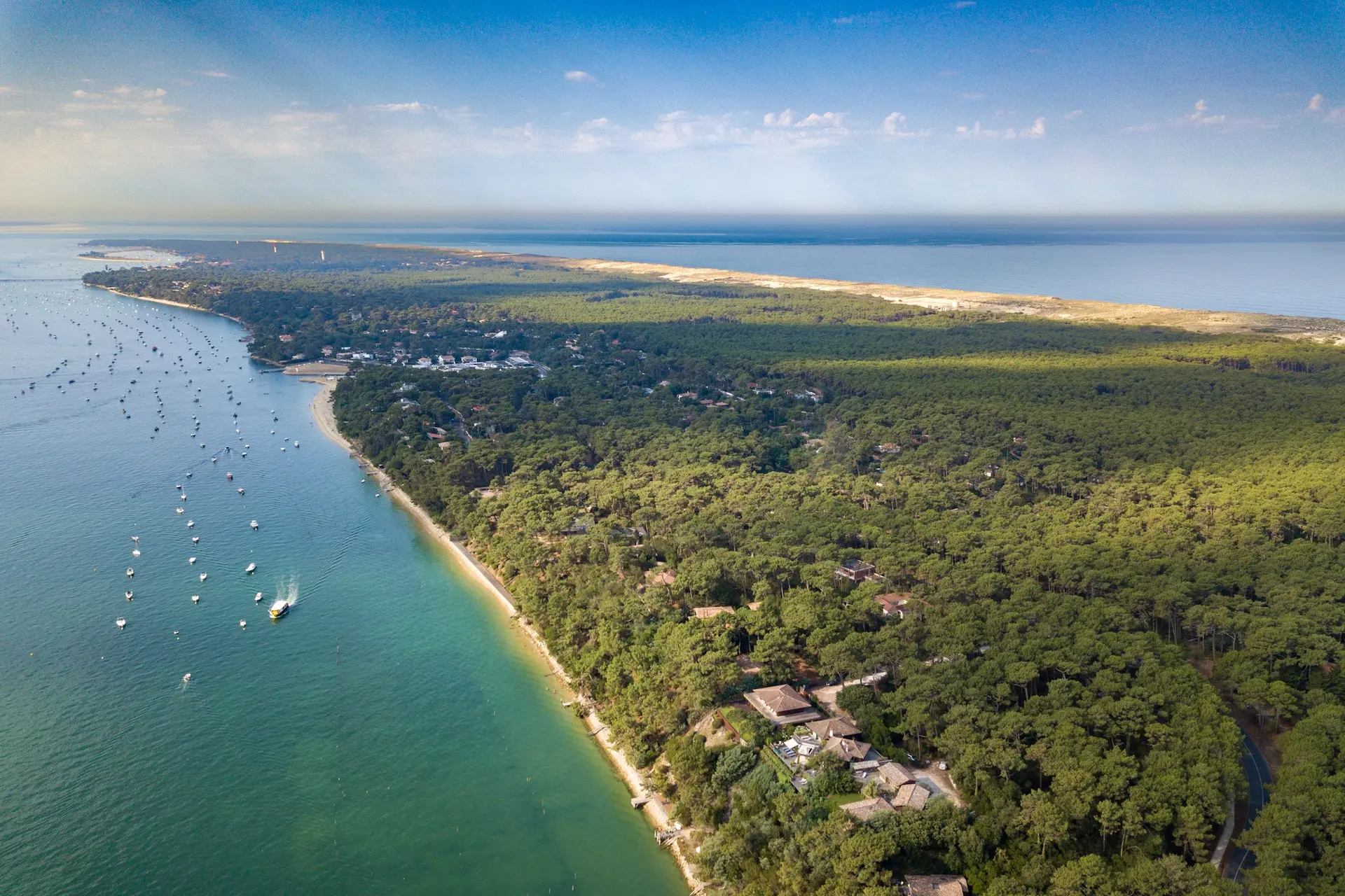 Vue aérienne presqu'île du Cap Ferret