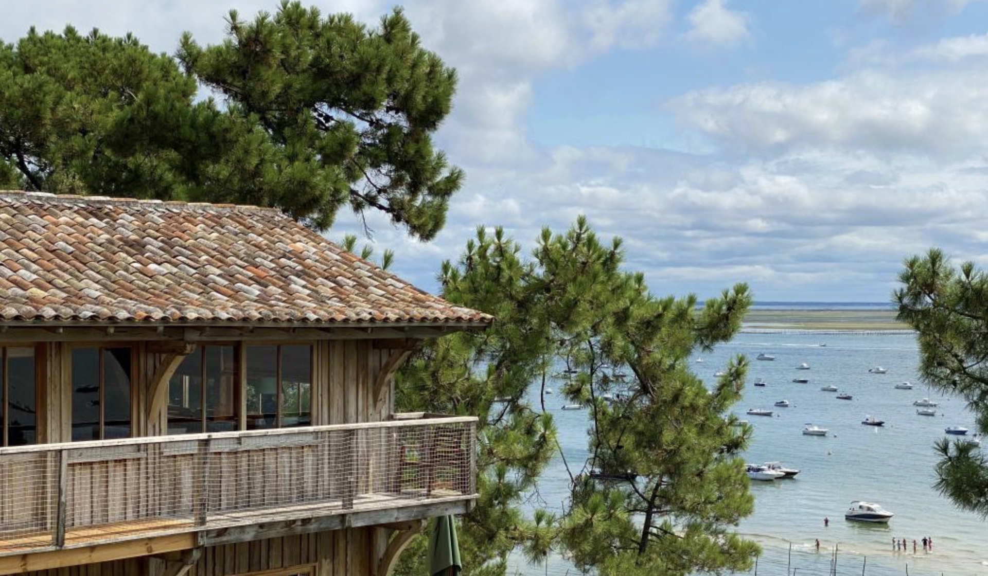 Vue bassin villa bois cap ferret Vue bassin