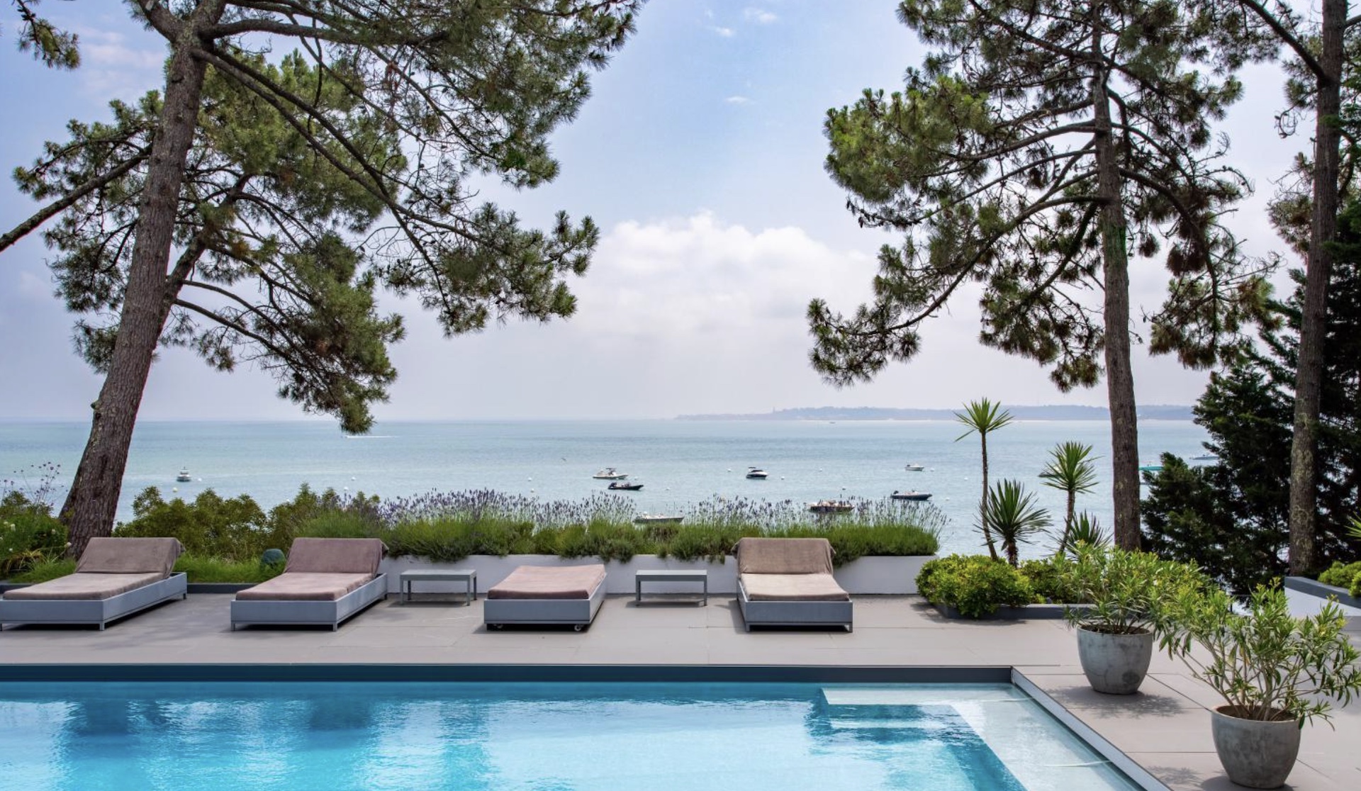 Vue bassin villa piscine cap ferret Vue bassin