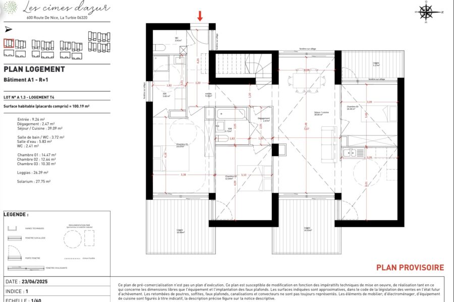 Appartement à vendre à La turbie