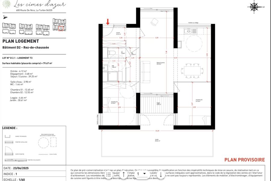 Appartement à vendre à La turbie