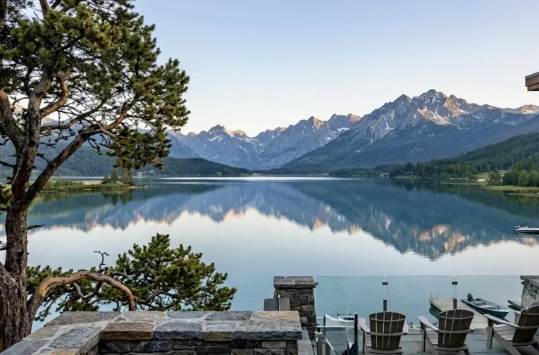 vue lac maison