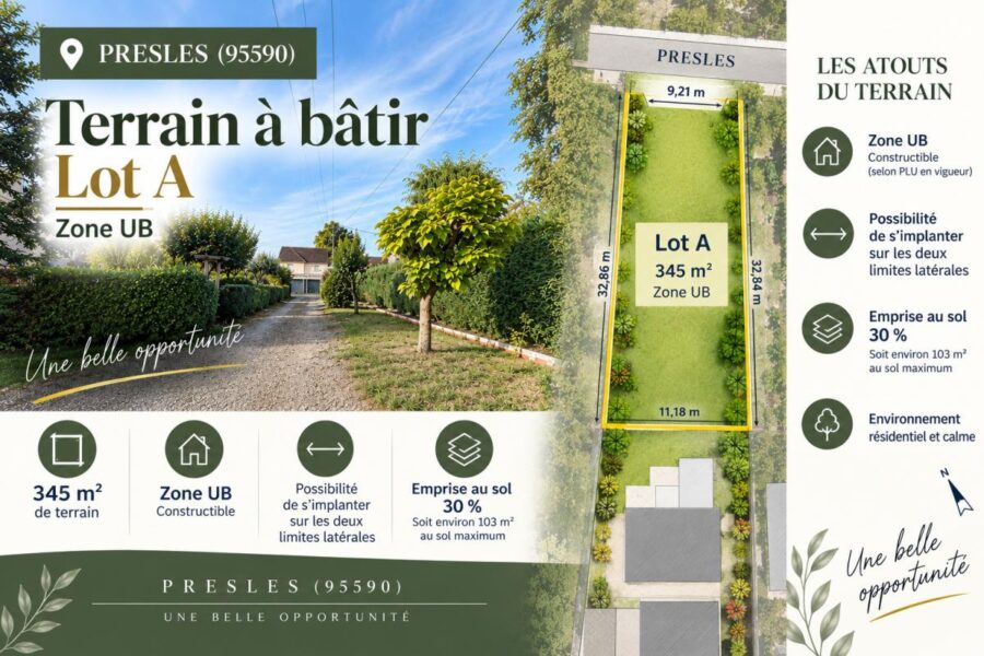 Terrain à vendre à Presles — Vue dégagée — photo 2