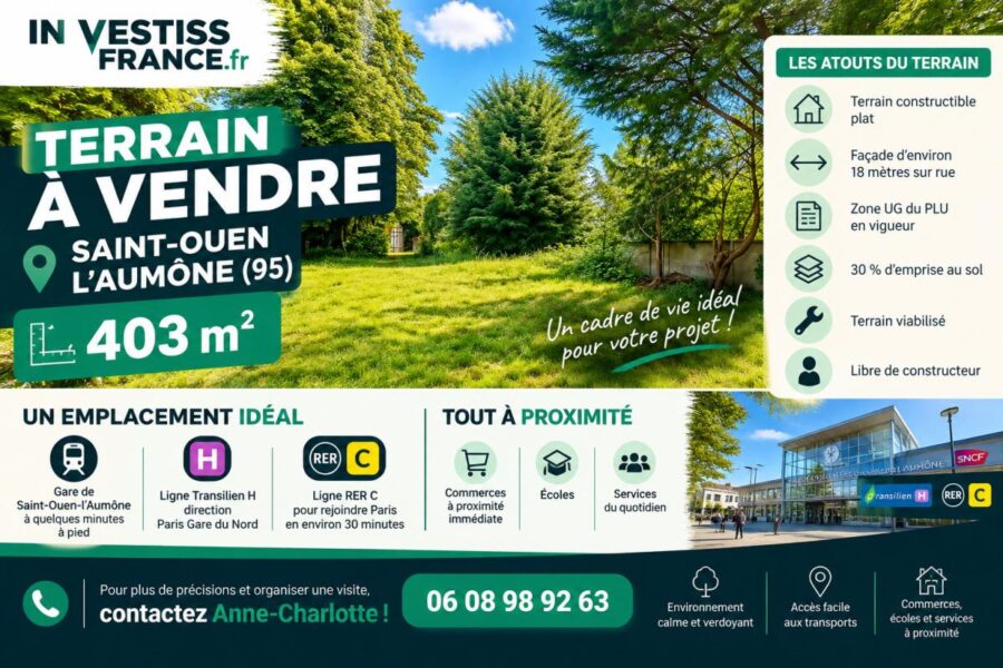 Terrain à vendre à Saint-Ouen-l&rsquo;Aumône — Vue dégagée — photo 2
