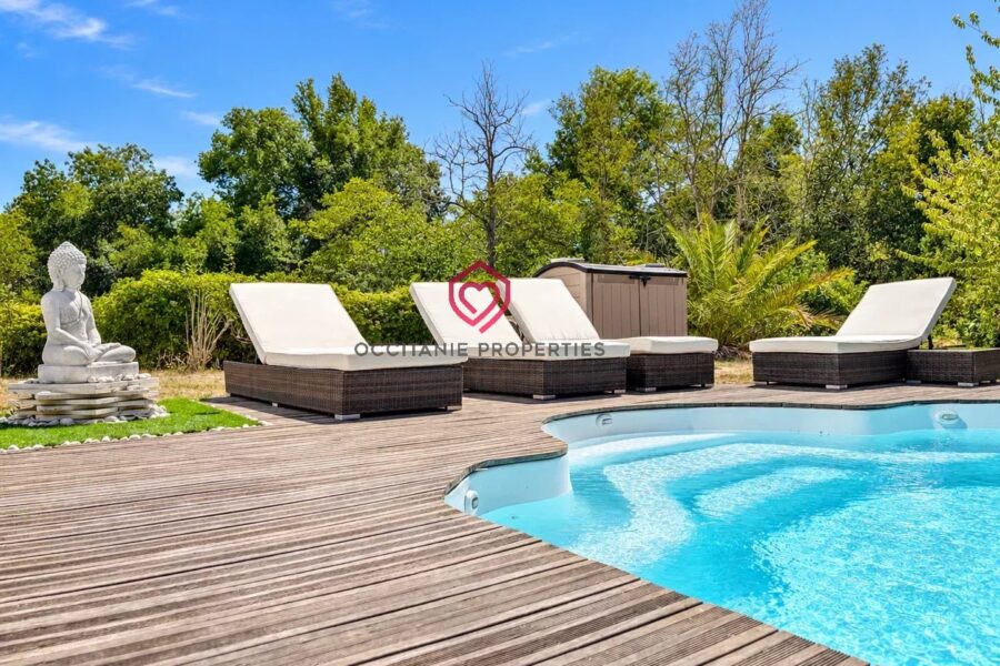 Maison à vendre à Belvèze-du-Razès — Vue parc & jardin — photo 3